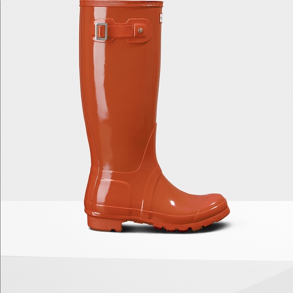 Hunters high gloss red siren tall rain boots 8 - Picture 2 of 15